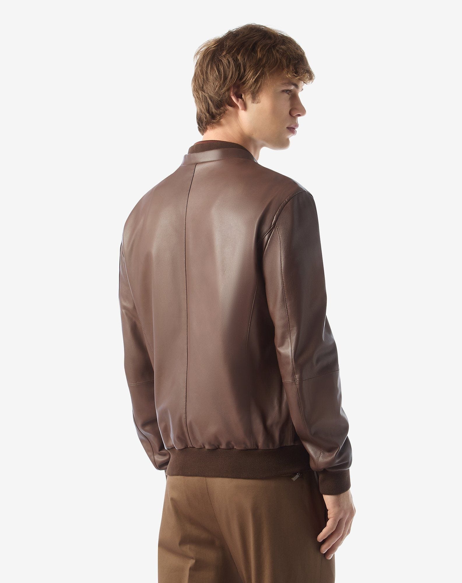 Reversible brown nappa leather jacket - 3