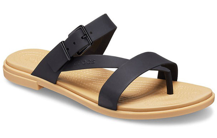 (WMNS) Crocs Minimalistic Cozy Sports Slippers Black Brown 206108-00W - 4