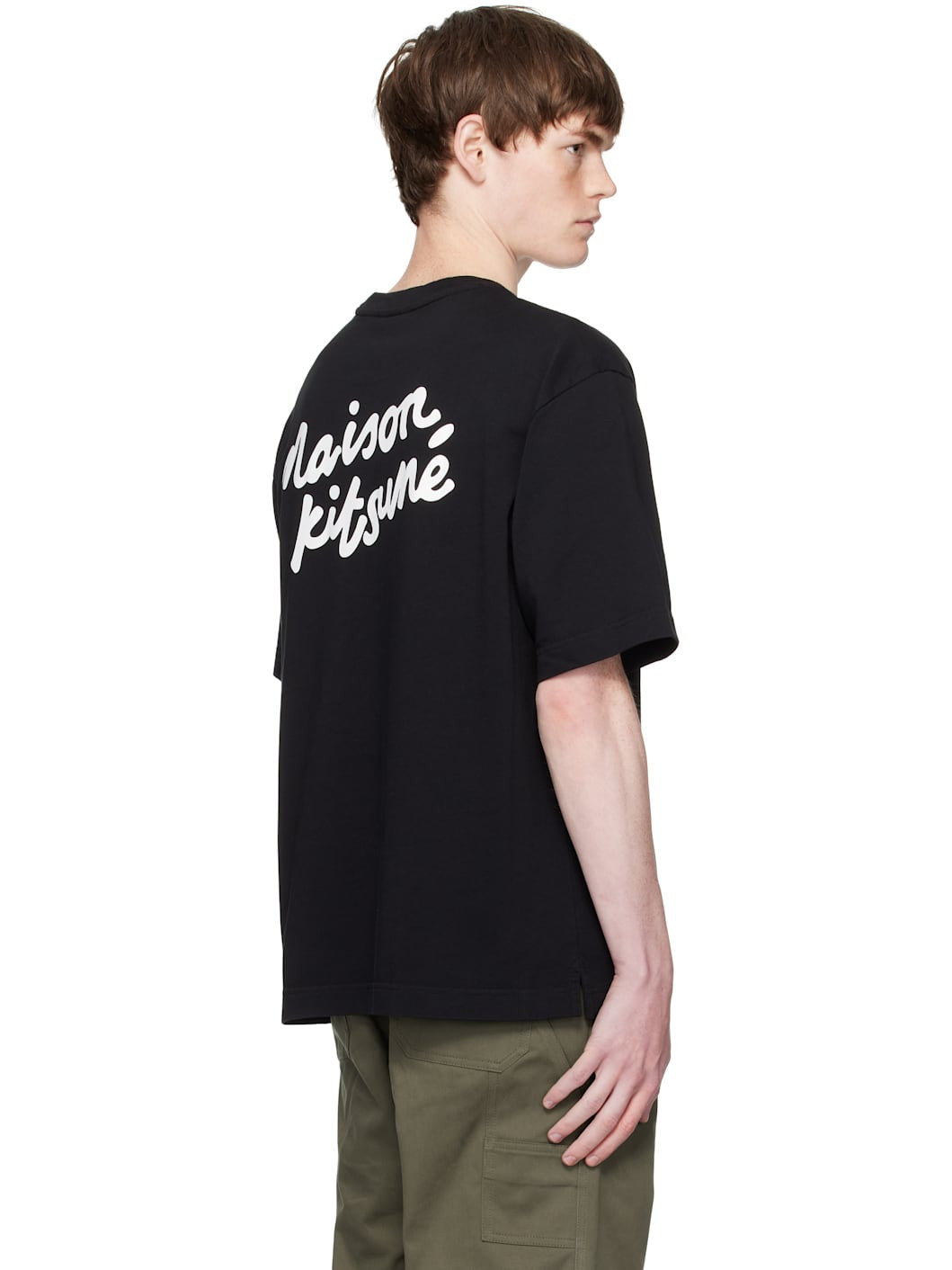 Black 'Maison Kitsuné' Handwriting Oversized T-shirt - 3