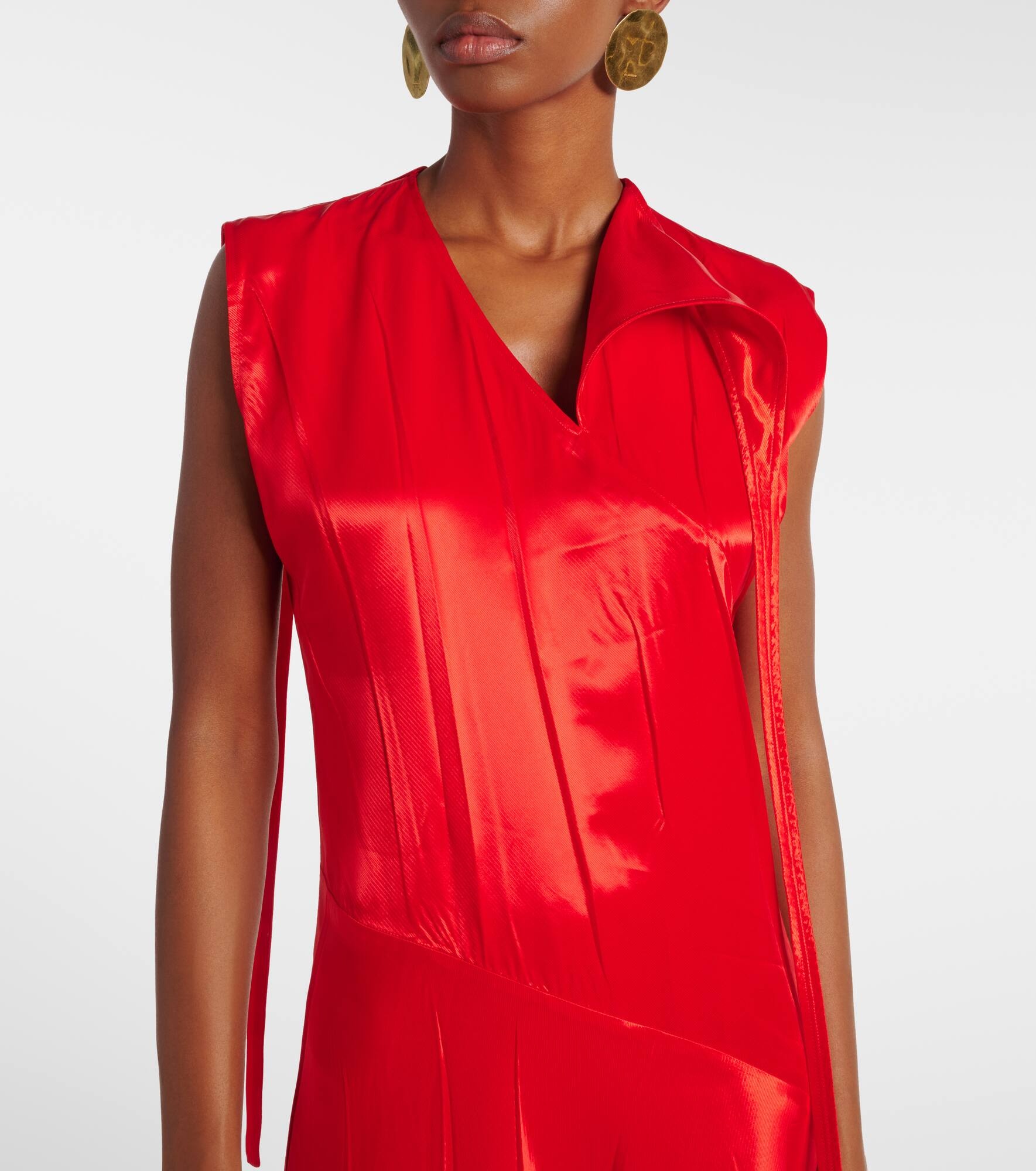 Satin midi dress - 6