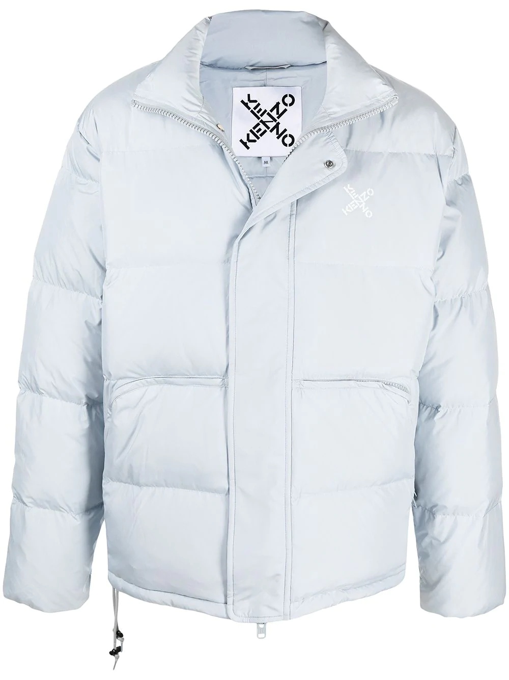 logo print padded jacket - 1