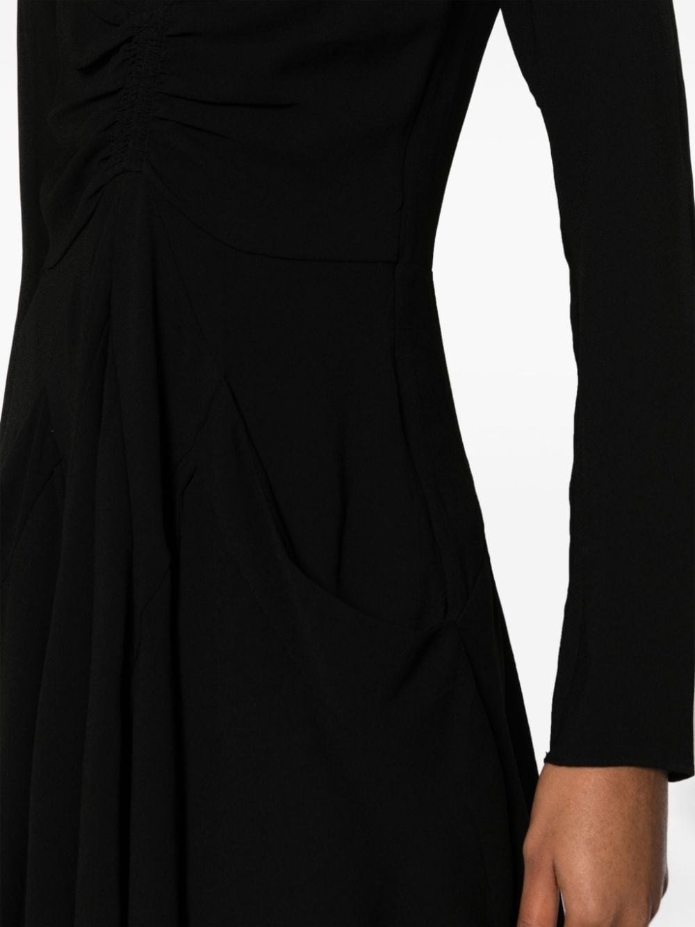 V-neck draped midi dress - 5