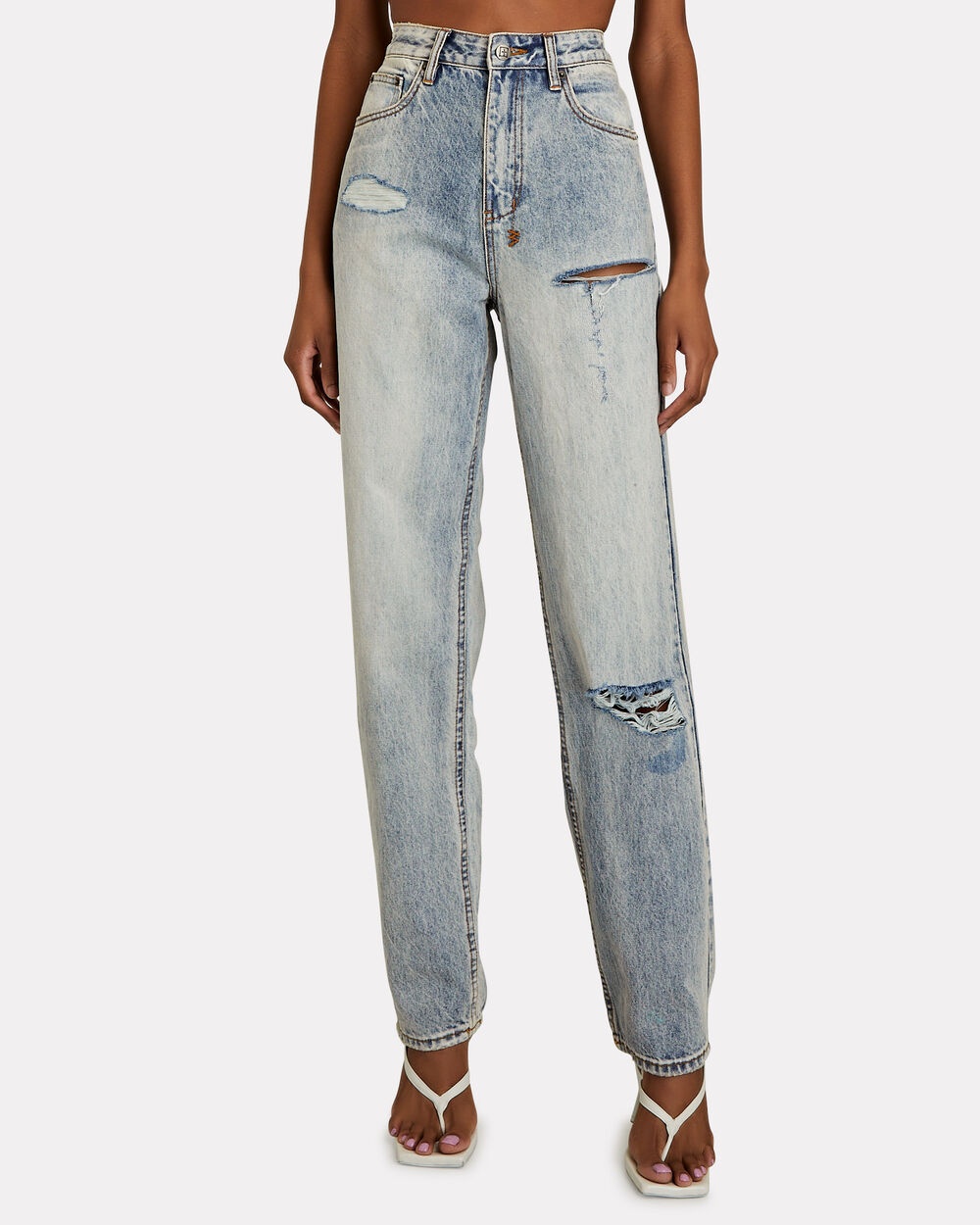 Playback Distressed Straight-Leg Jeans - 3