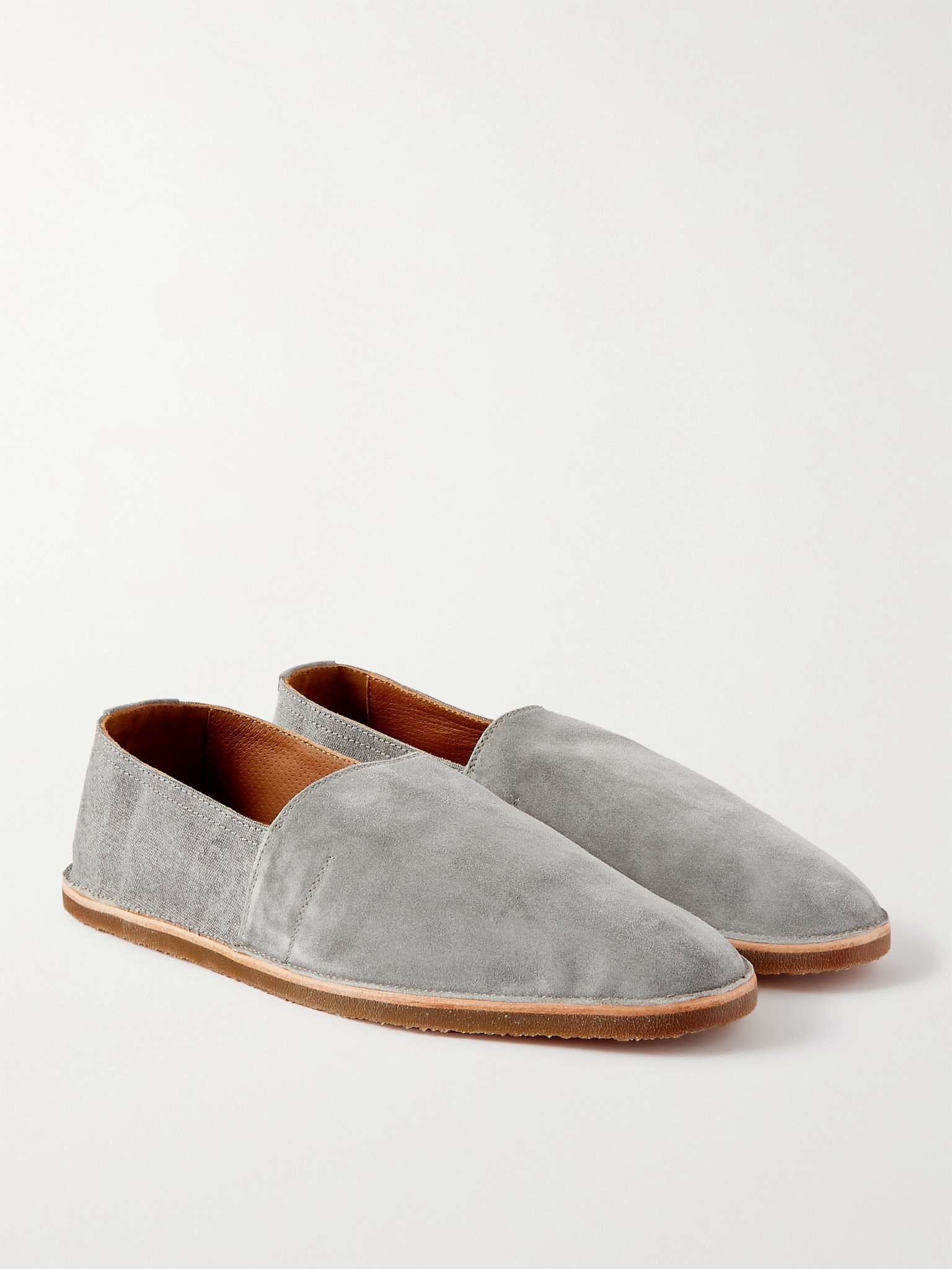 Suede and Linen Espadrilles - 4