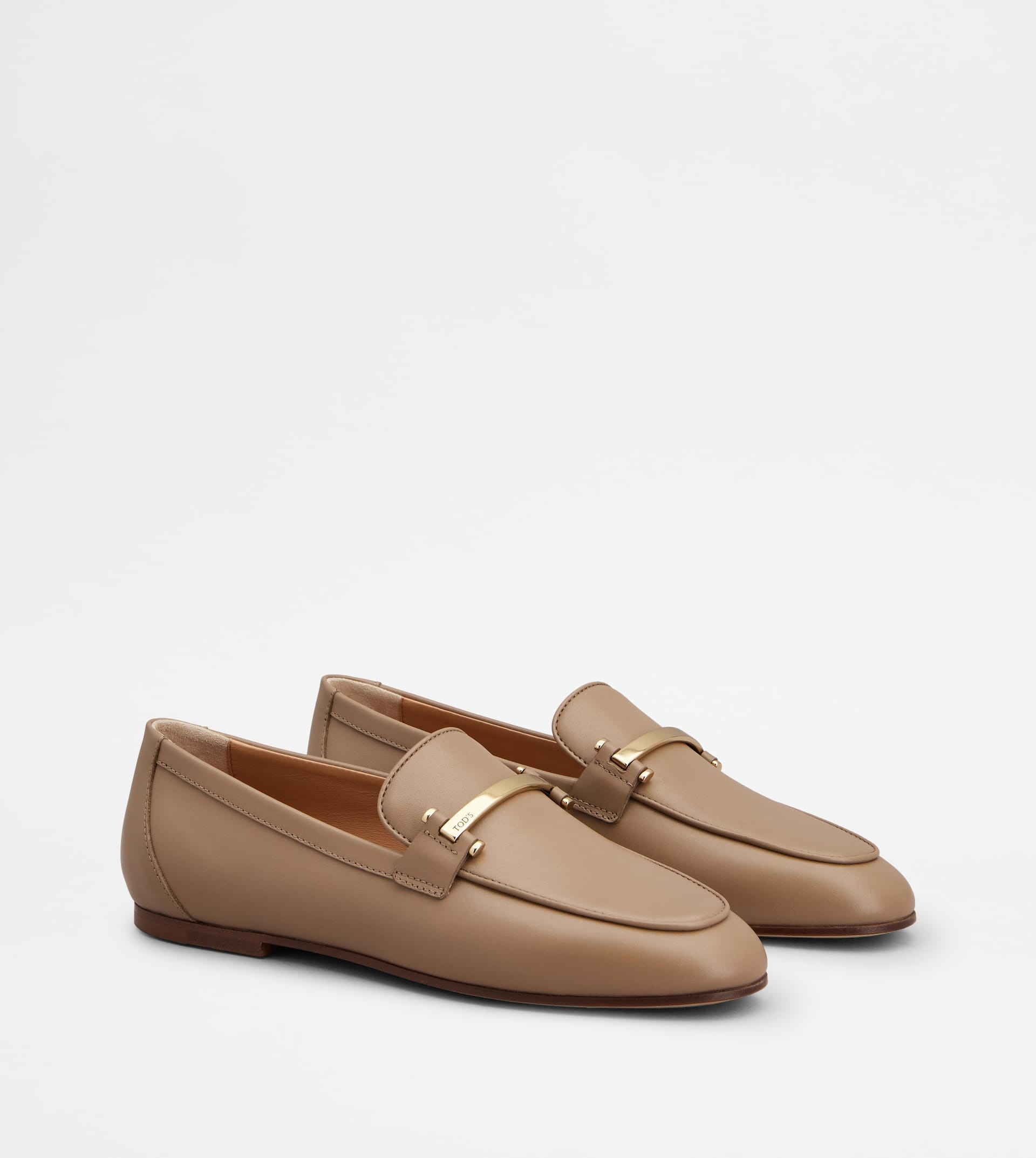 LOAFERS IN LEATHER - BEIGE - 2