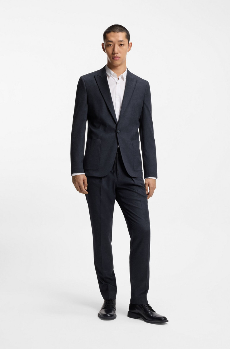 HUGO EXTRA-SLIM-FIT BLAZER IN MELANGE PERFORMANCE-STRETCH FLANNEL outlook