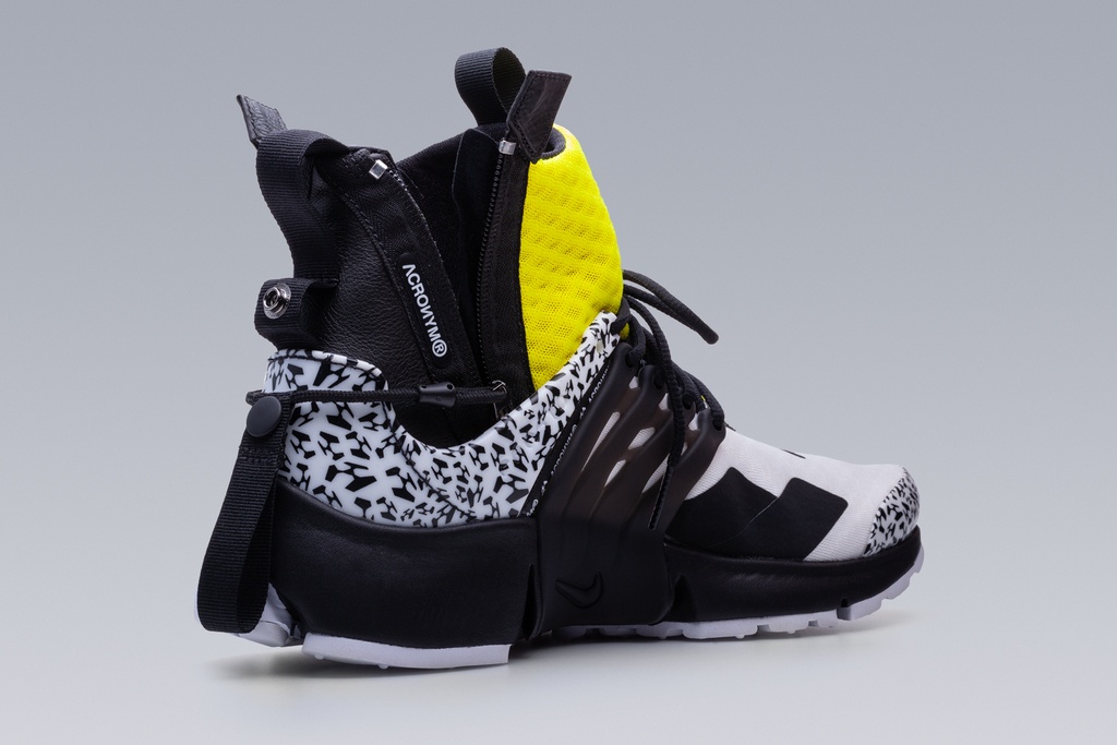 APM2-100 Nike® Air Presto Mid / Acronym® White/Dynamic Yellow/Black ] - 20