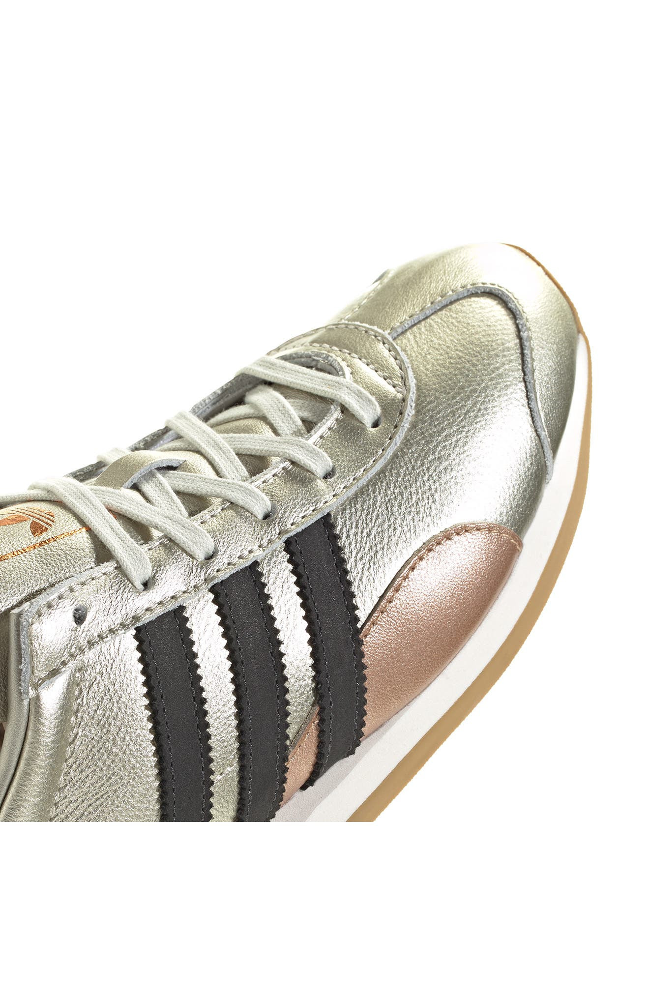 adidas Country Low Top Sneaker in Silver Met/Gold Met/Black at Nordstrom - 7