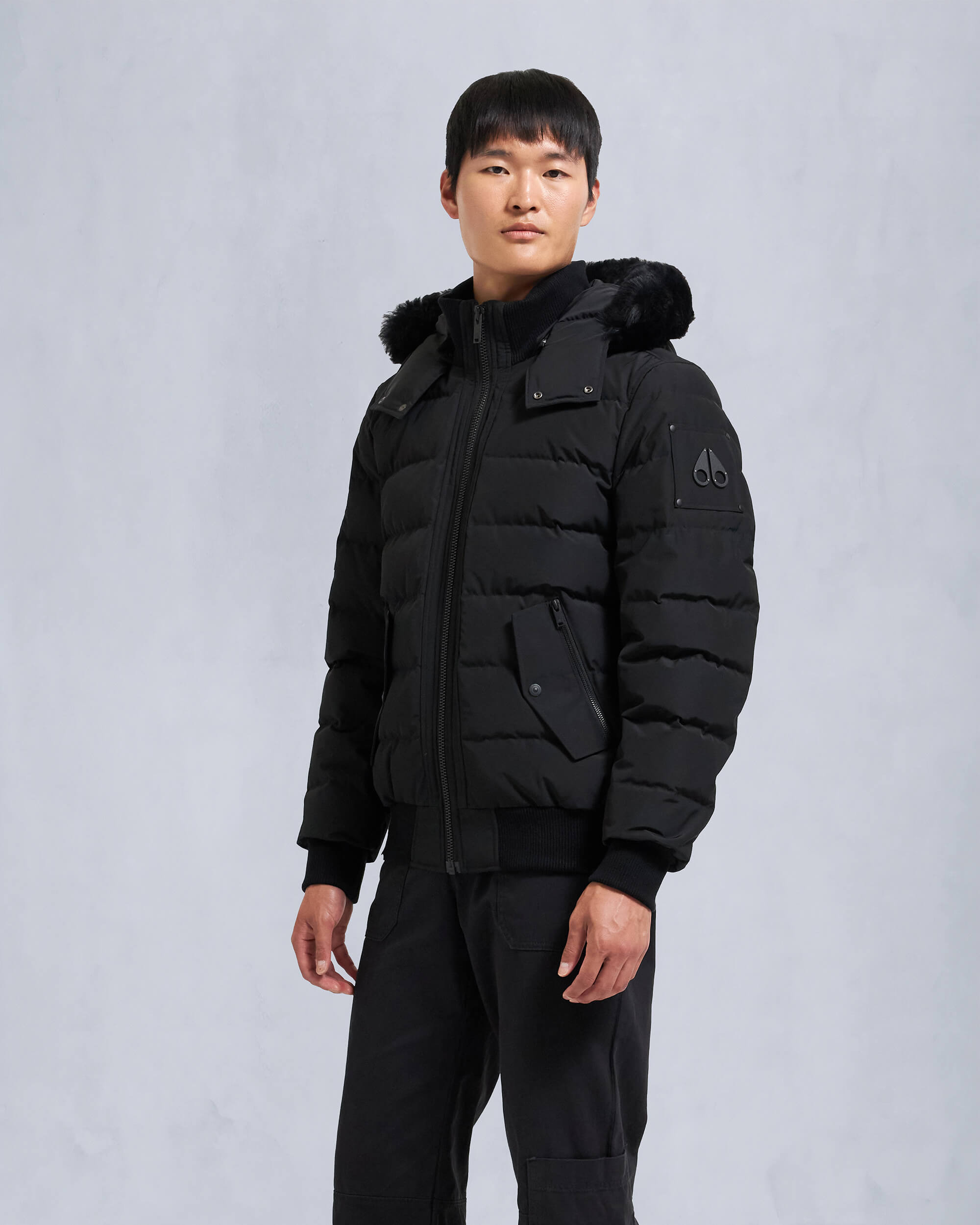ONYX SCOTCHTOWN SHEARLING BOMBER JACKET - 3
