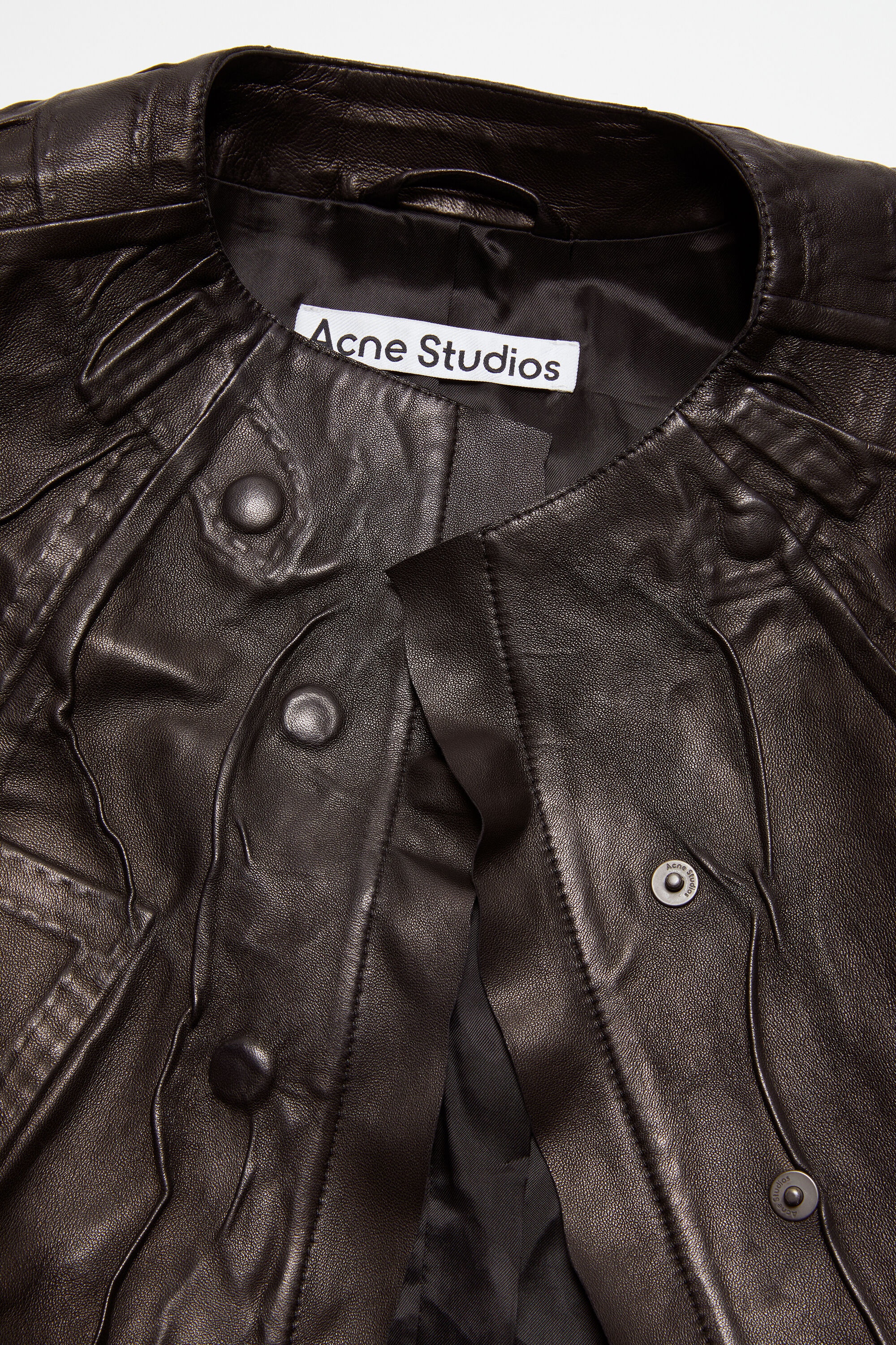 Creased leather jacket - Black - 6