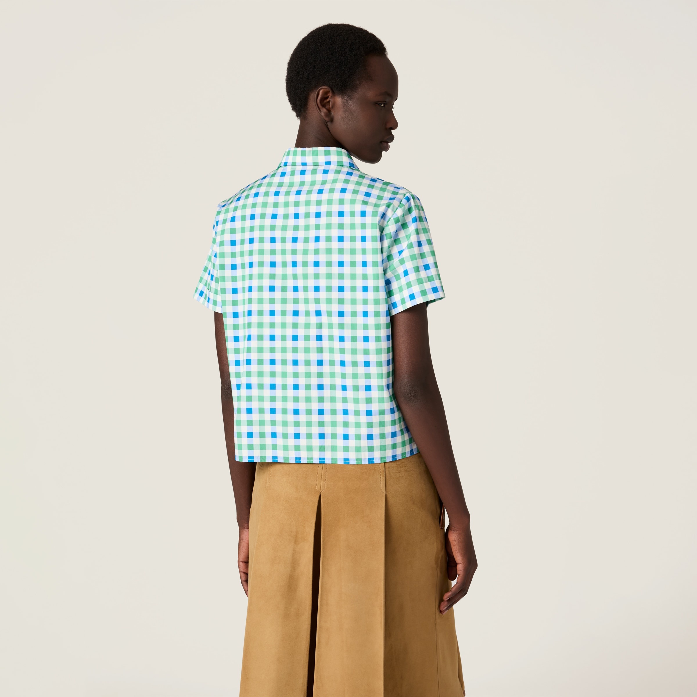 Gingham check poplin shirt - 3