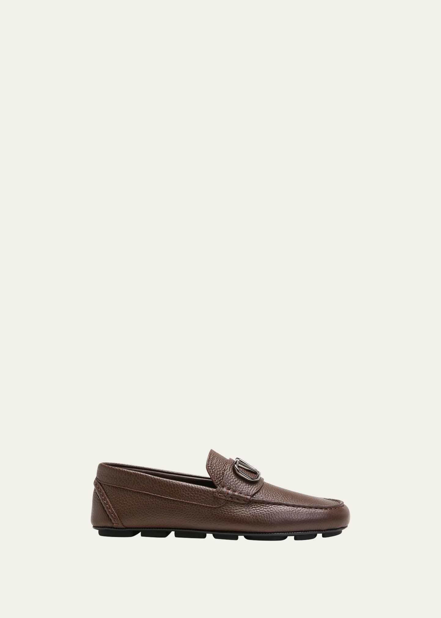 Men's V-Logo Leather Drivers - 1