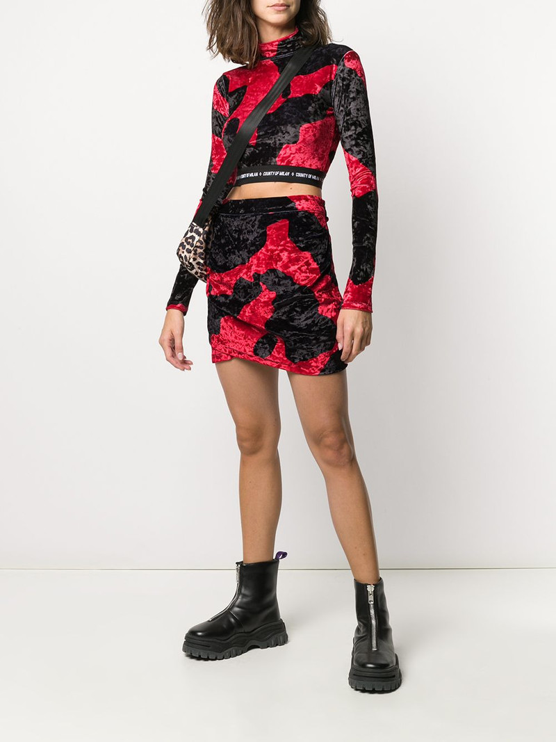 Marcelo Burlon County Of Milan velvet-effect draped mini skirt outlook