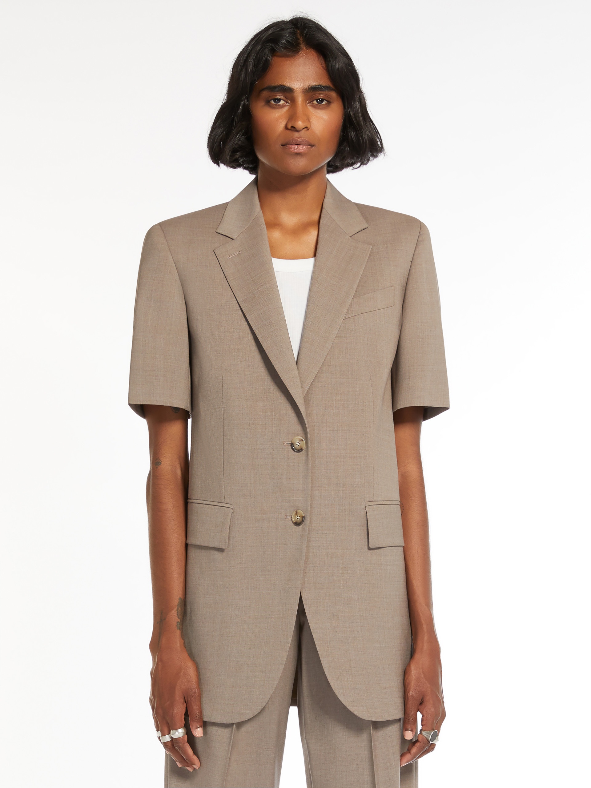 PANTERA Short-sleeved stretch wool blazer - 3