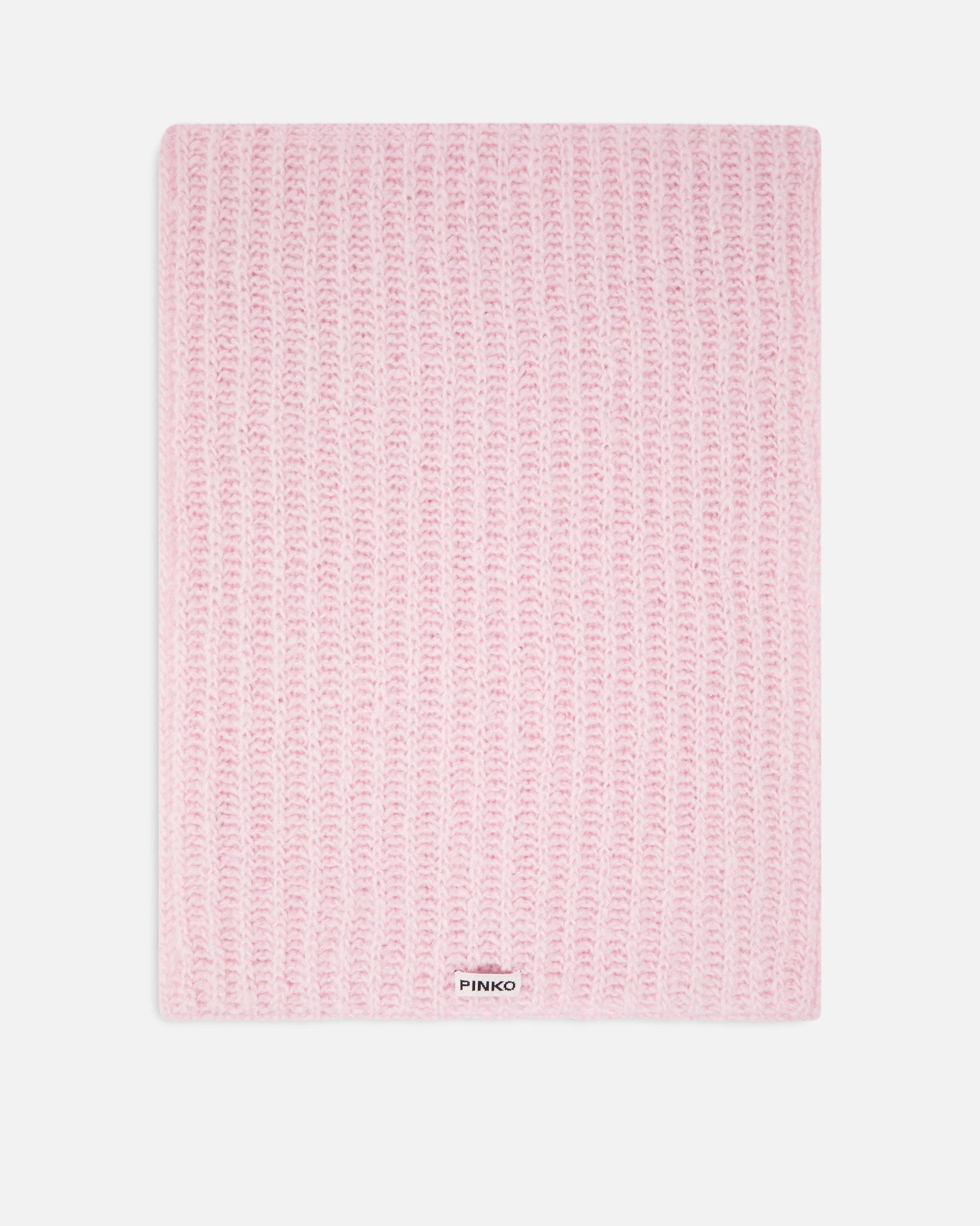 RIBBED SCARF WITH PINKO LOGO LETTERING - 1