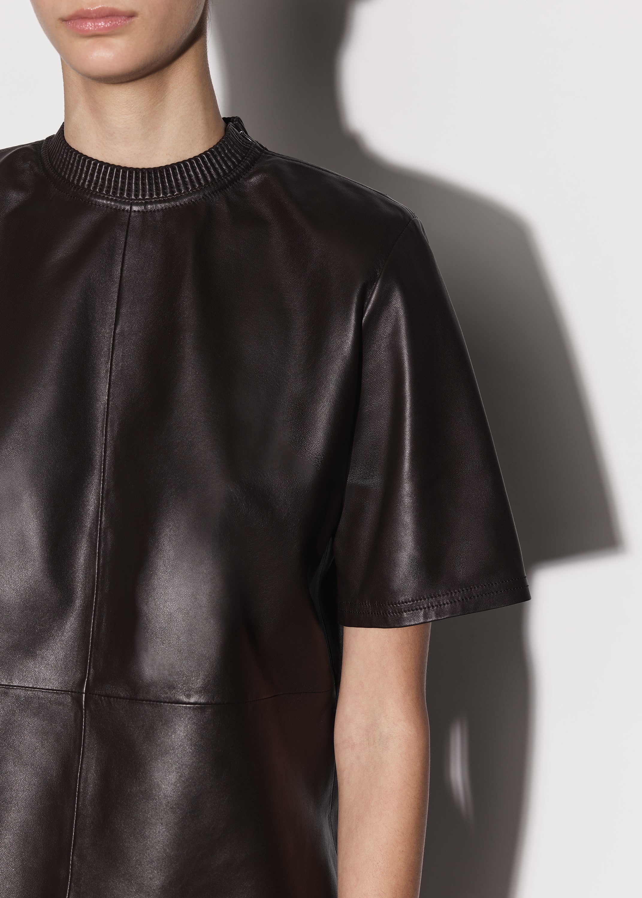 LEATHER STRONG SHOULDER TEE - 6