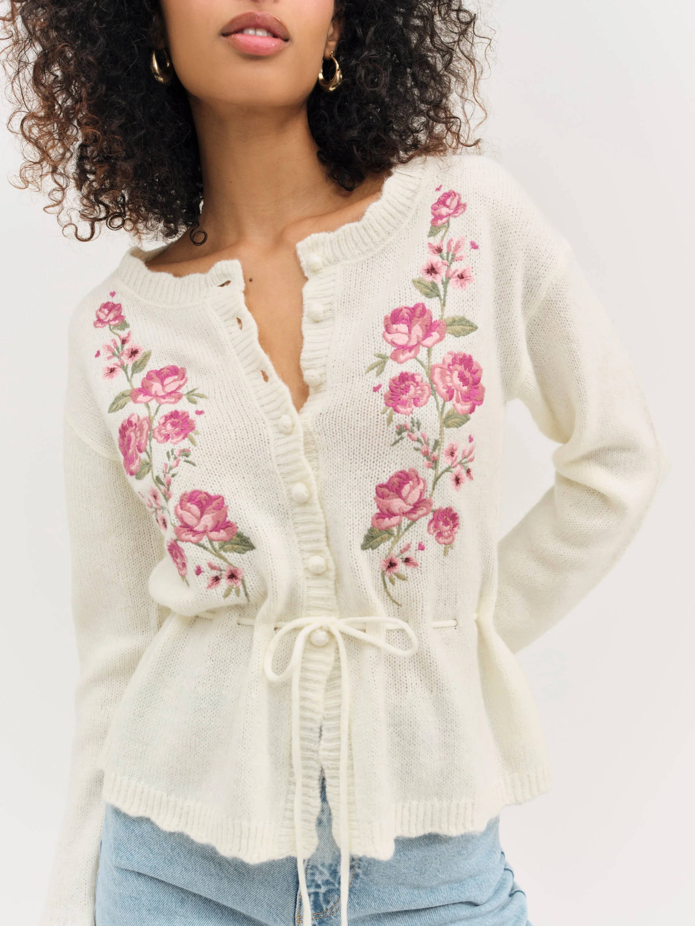 Molly Embroidered Knit Cardigan - 1