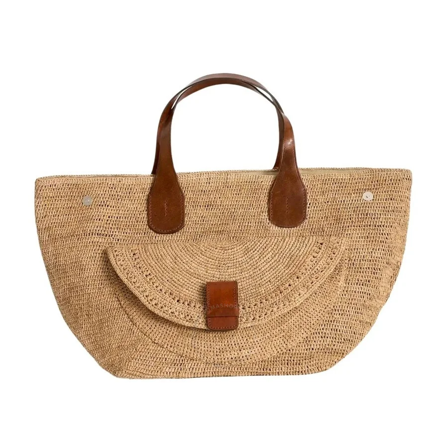 Ibeliv Ladies Beige Laza II Raffia Tote Bag - 1