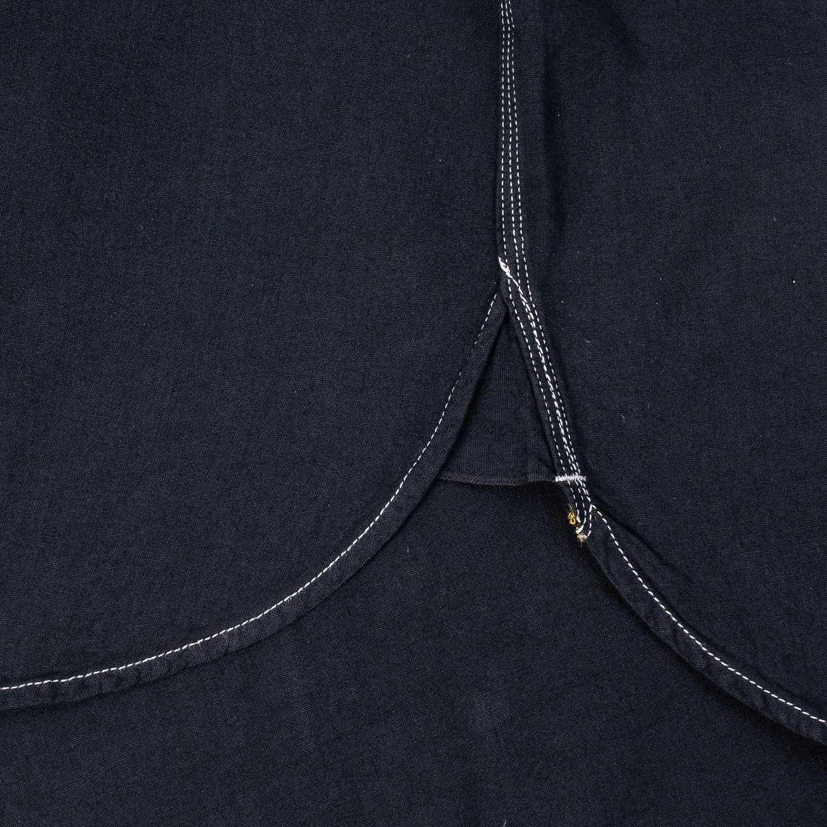 IHSH-285-OD 5.5oz Selvedge Chambray Short Sleeved Work Shirt - Indigo Overdyed Black - 9