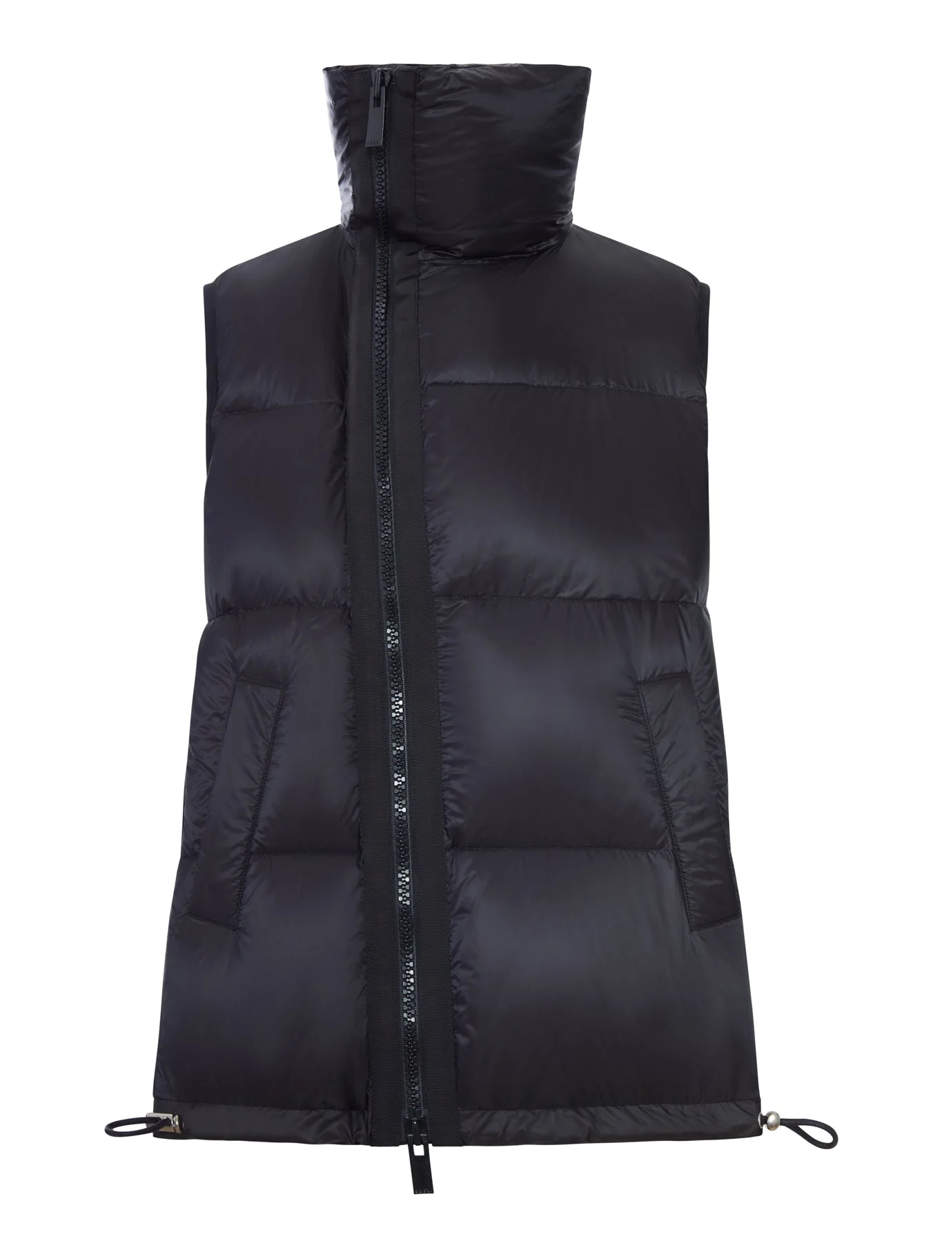 NYLON VEST WITH HIGH COLLAR AND DRAWSTRING - 1