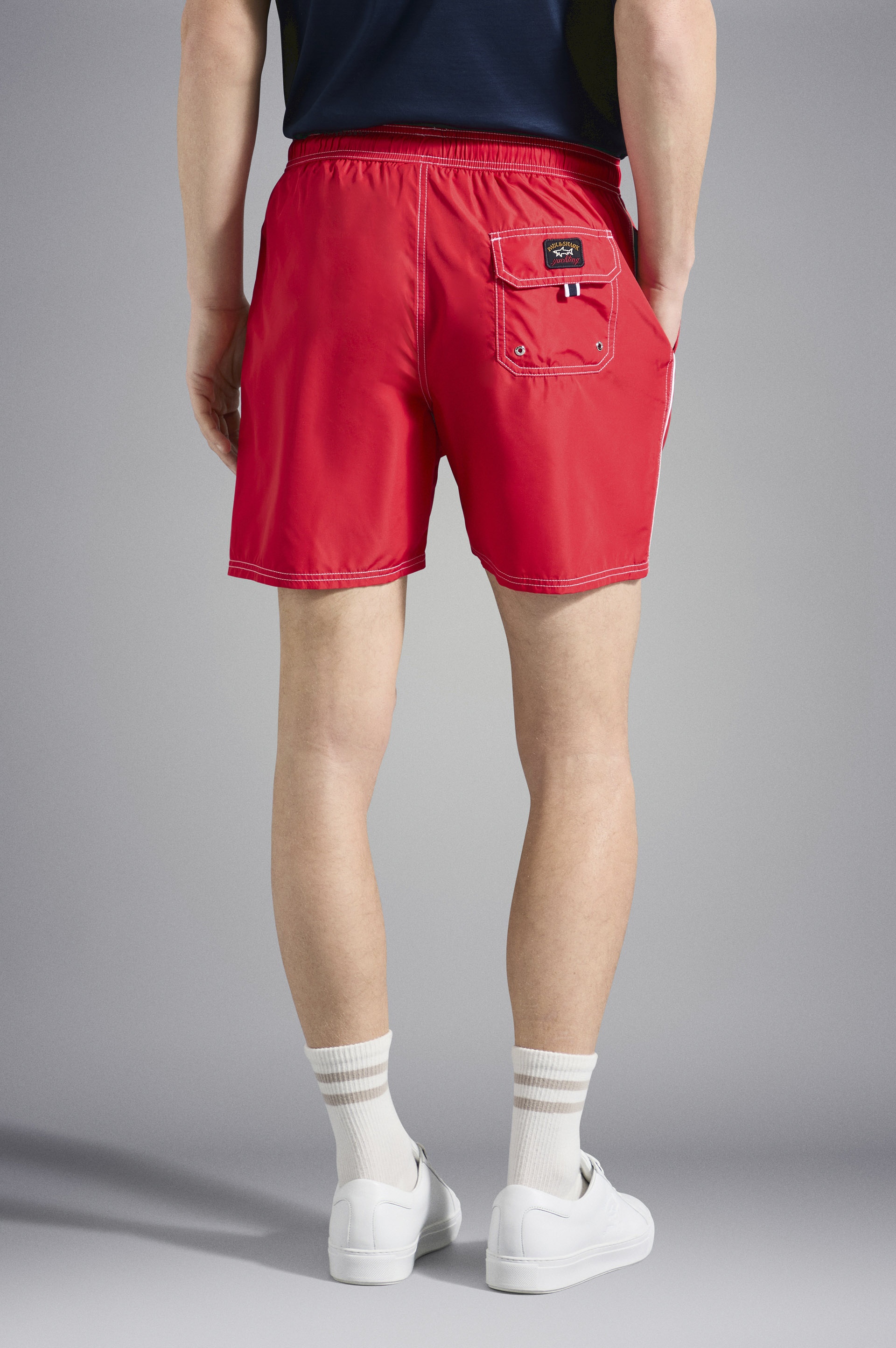 COLOR BLOCK SWIM SHORTS WITH PAUL&SHARK PRINT - 3
