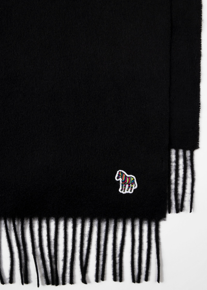 Paul Smith Black Lambswool Zebra Scarf outlook