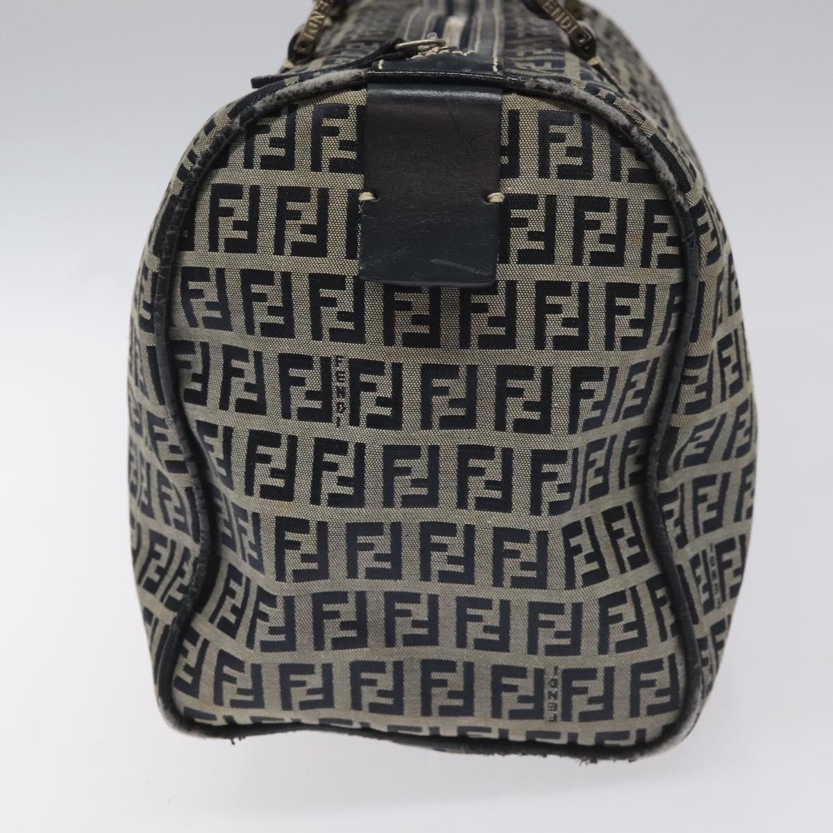 FENDI Zucchino Canvas Hand Bag Navy - 4