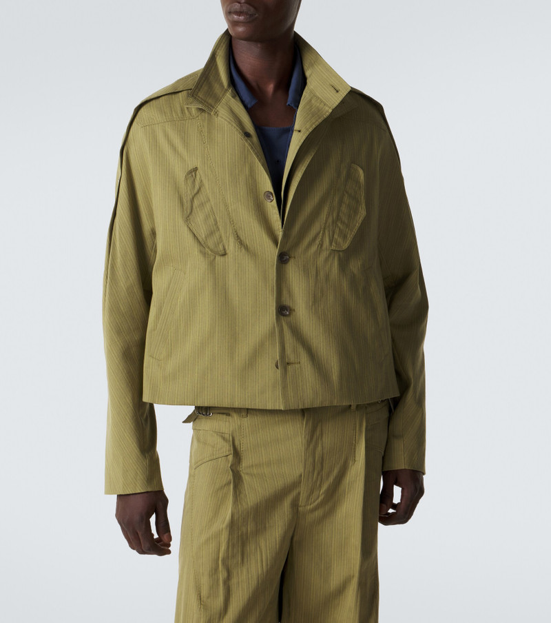 Kiko Kostadinov Egreta stiped cotton-blend jacket outlook