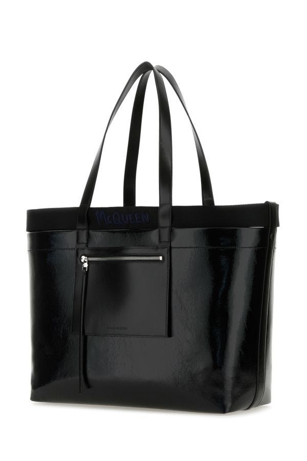 Black canvas shopping bag - 2