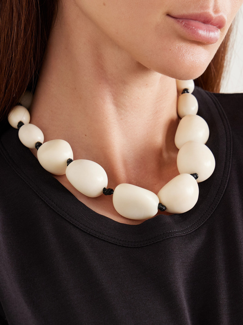 HUNTING SEASON The Statement Tagua And Leather Necklace outlook