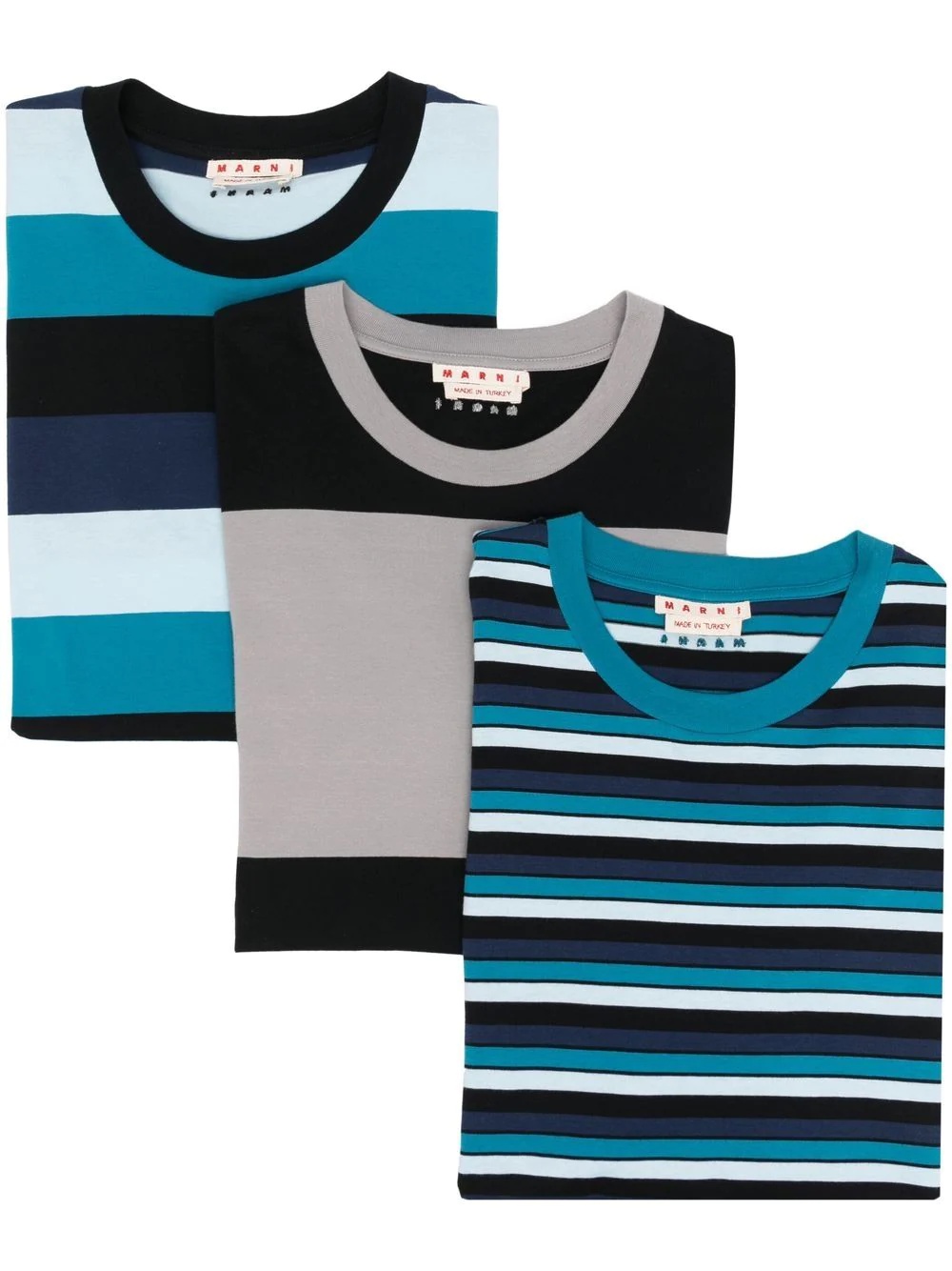 striped crew neck T-shirt - 1