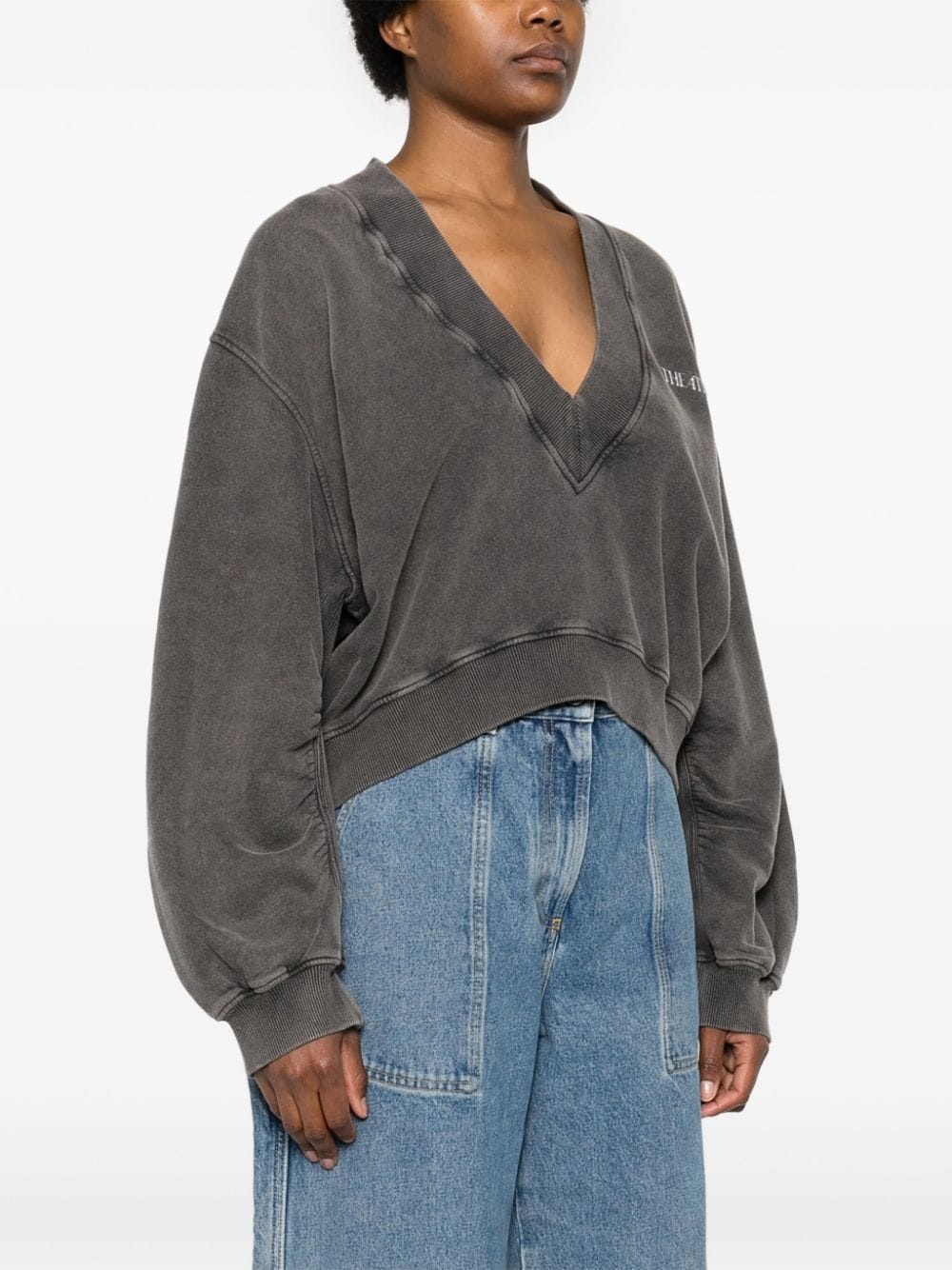 logo-rubberised cotton sweatshirt - 3