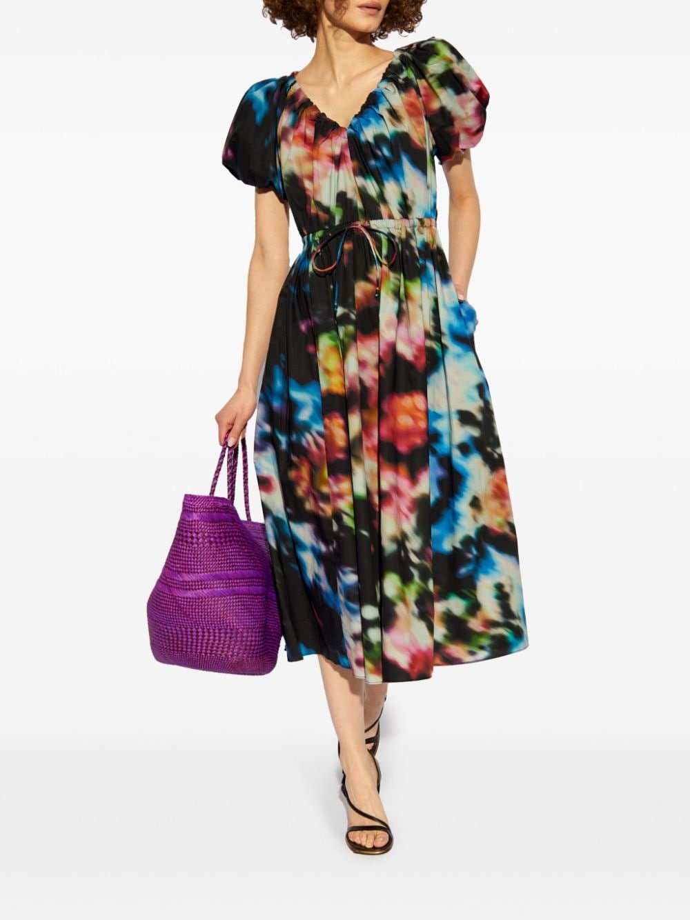 Vika abstract-print poplin dress - 2