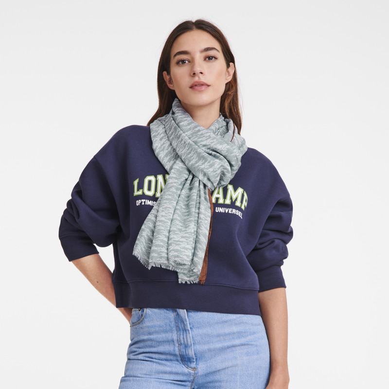 Longchamp Chevaux Stole Steel - OTHER outlook