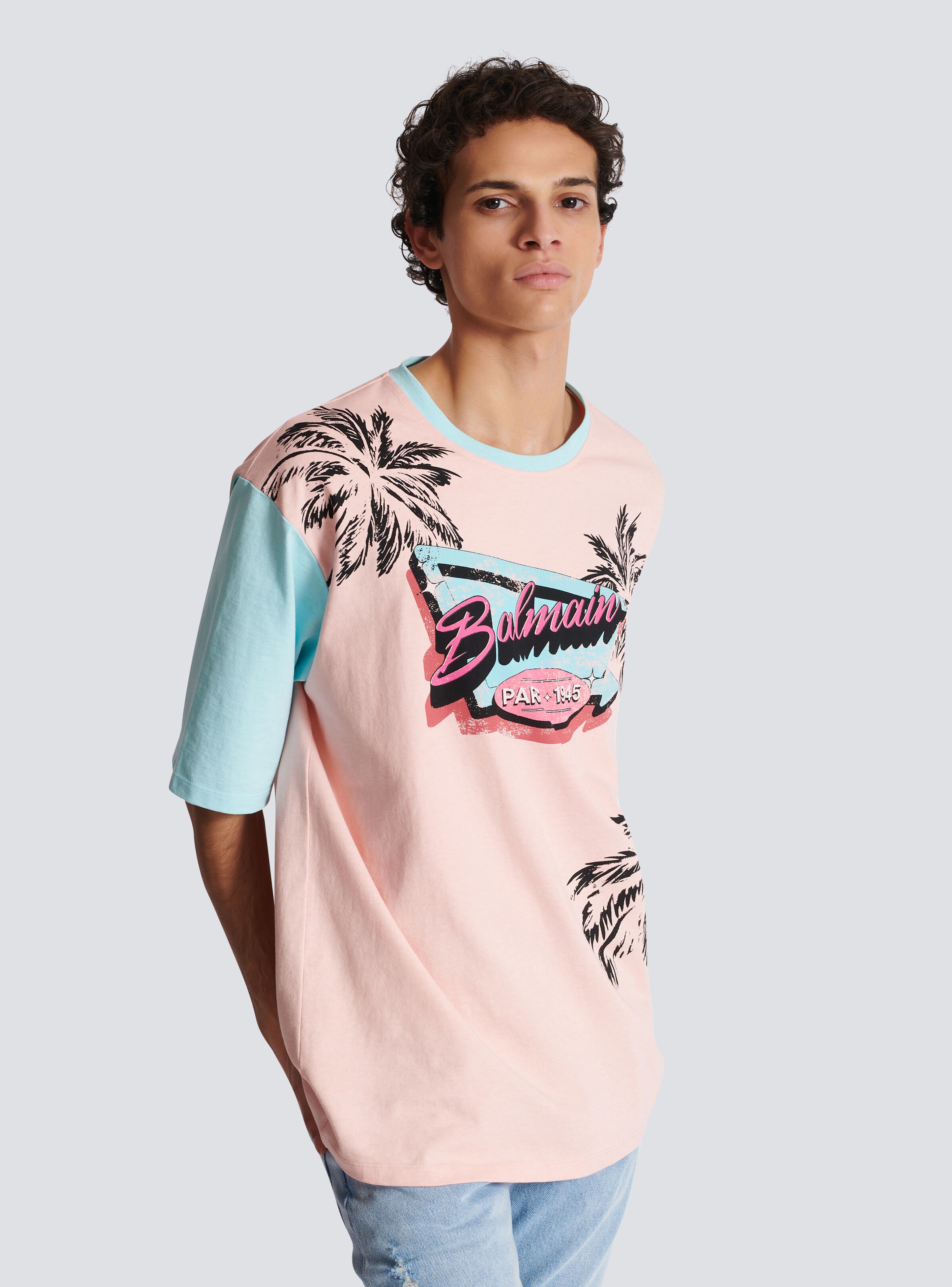 Loose Balmain Miami printed T-shirt - 6