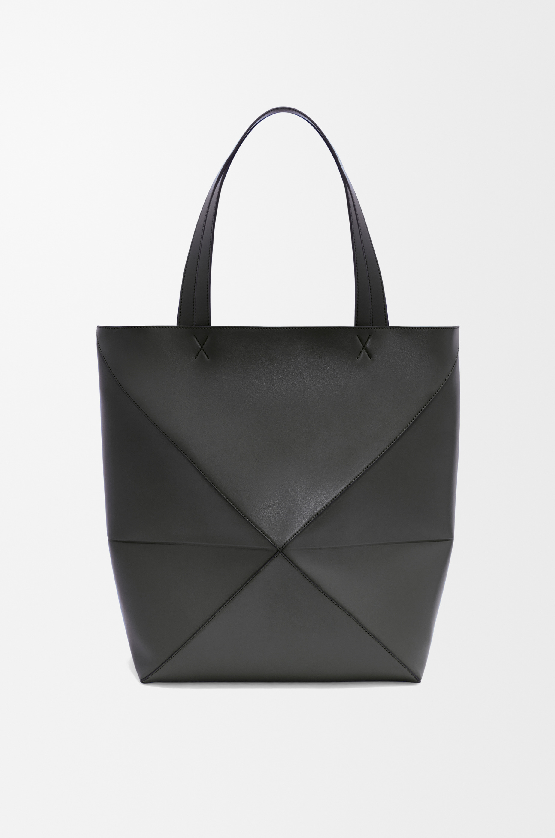 Large Puzzle Fold Tote in shiny calfskin - 7