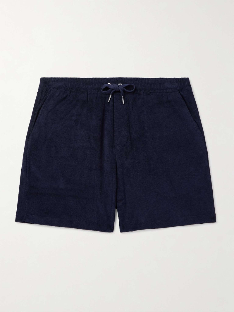 Riviera Straight-Leg Cotton and Modal-Blend Terry Drawstring Shorts - 1