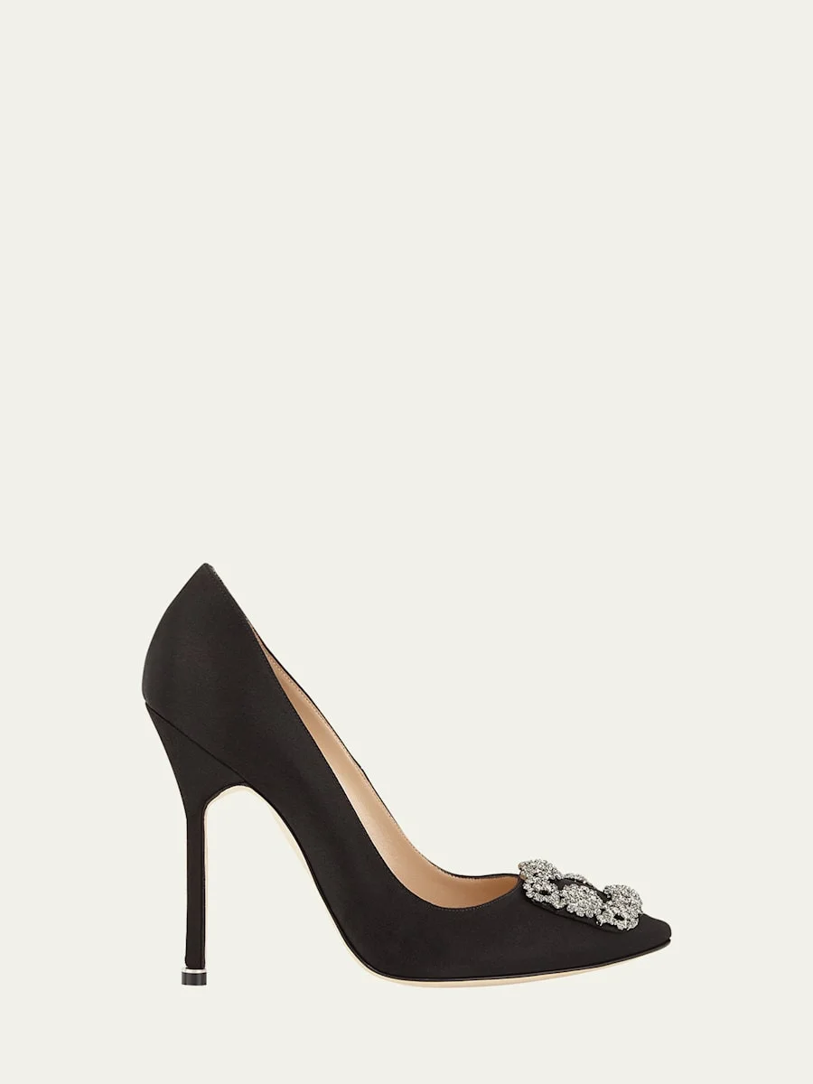 Hangisi 115mm Satin Crystal-Toe Pump - 1