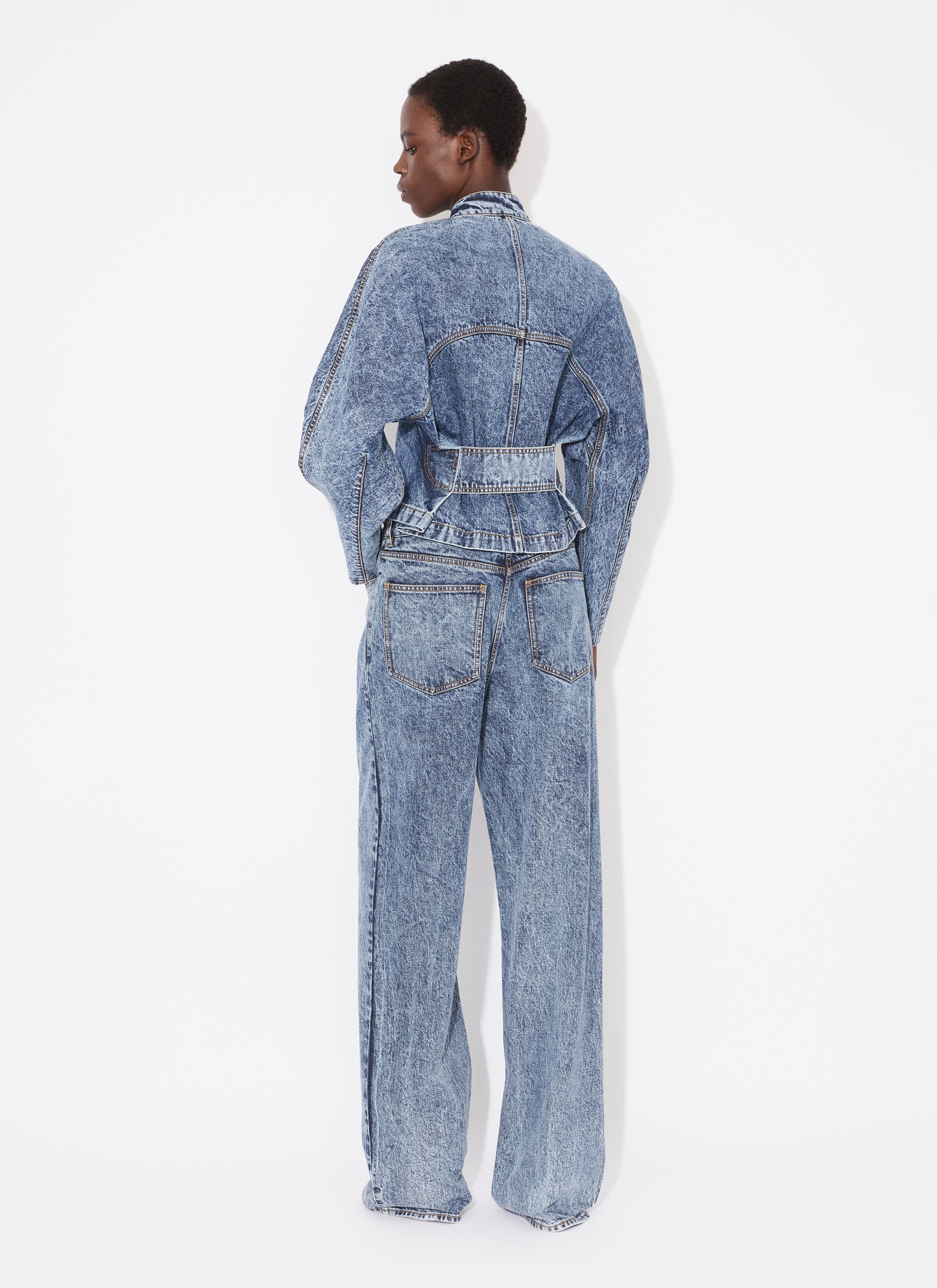 ROUND RACING JACKET IN SNOW DENIM - 3