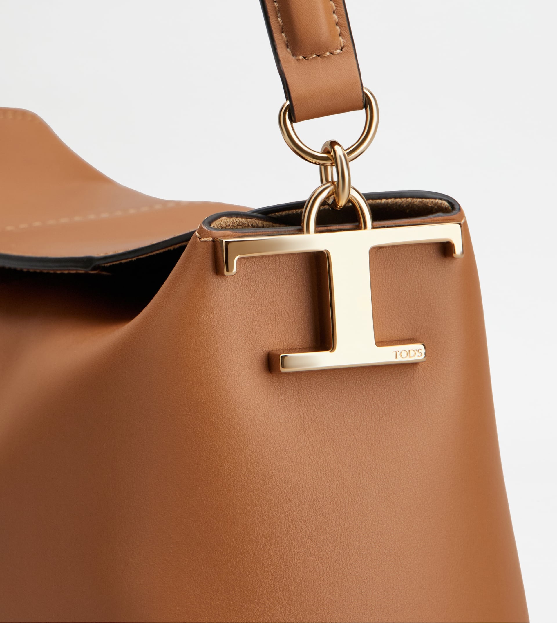 TOD'S T CASE SHOULDER BAG IN LEATHER MINI - BROWN - 6