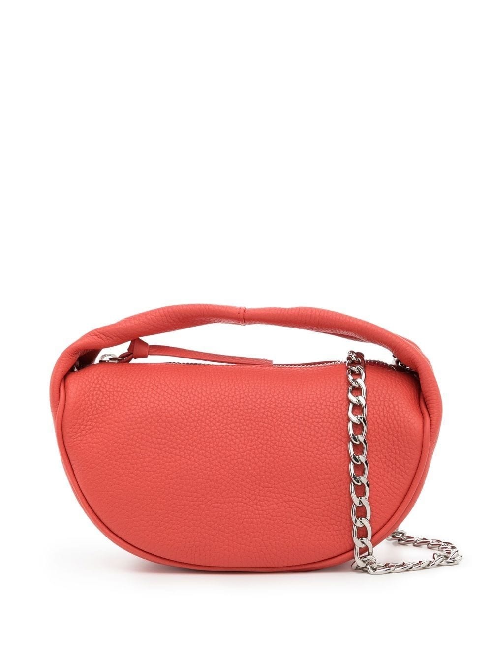 leather chain-link clutch bag - 1