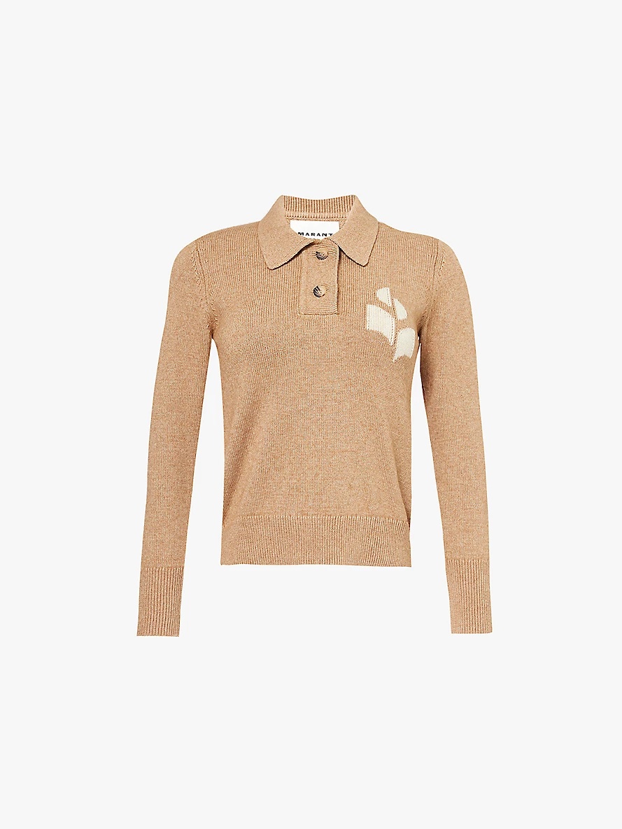 Nola polo-collar organic-cotton and wool jumper - 1