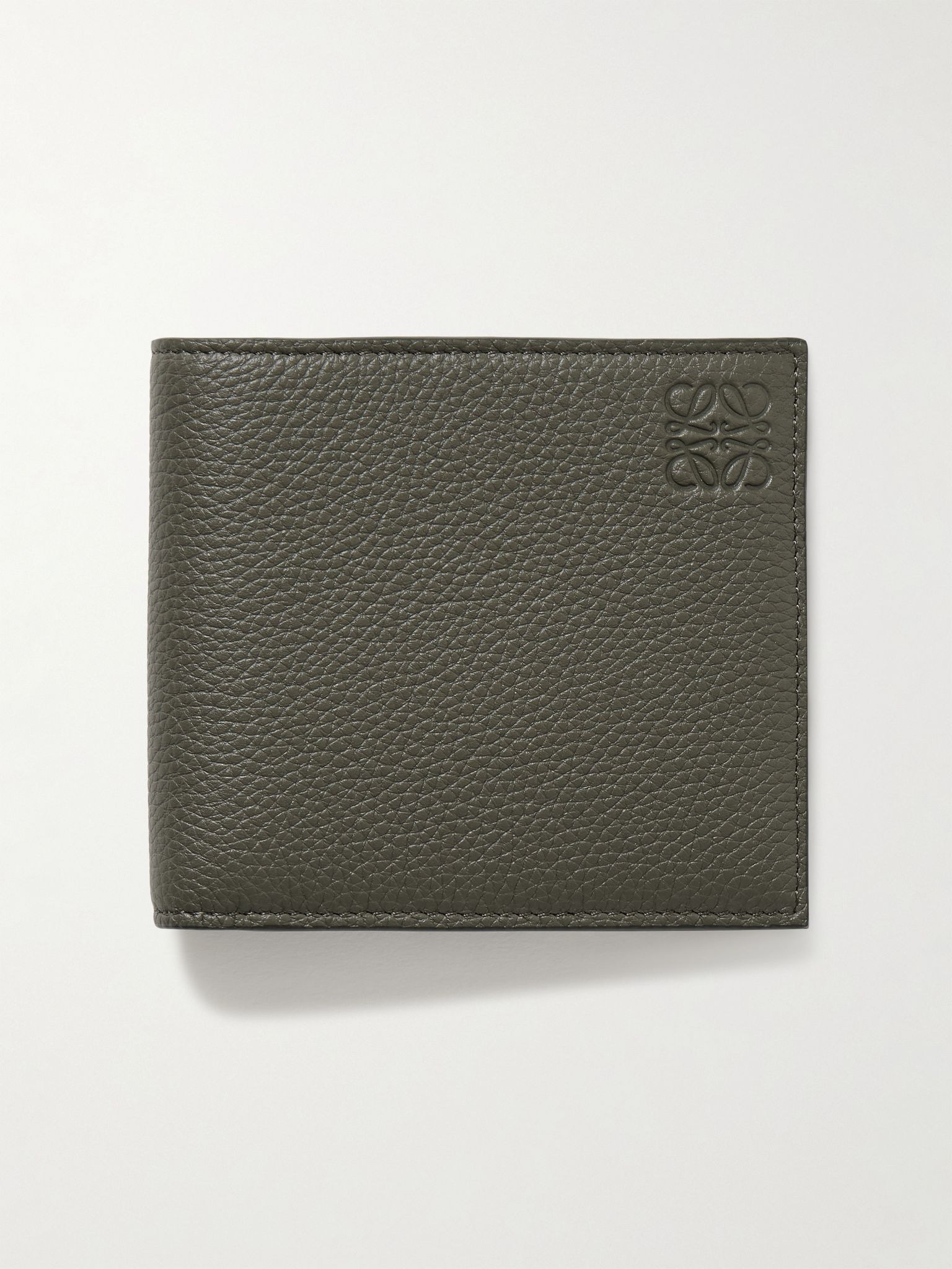 Logo-Debossed Full-Grain Leather Bifold Wallet Dark green - 1
