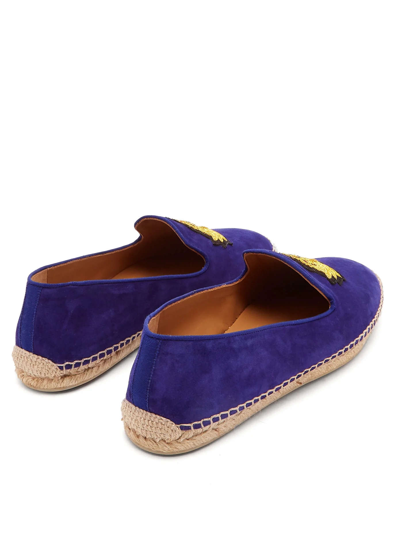 Nanou zardozi-crest suede espadrilles - 4