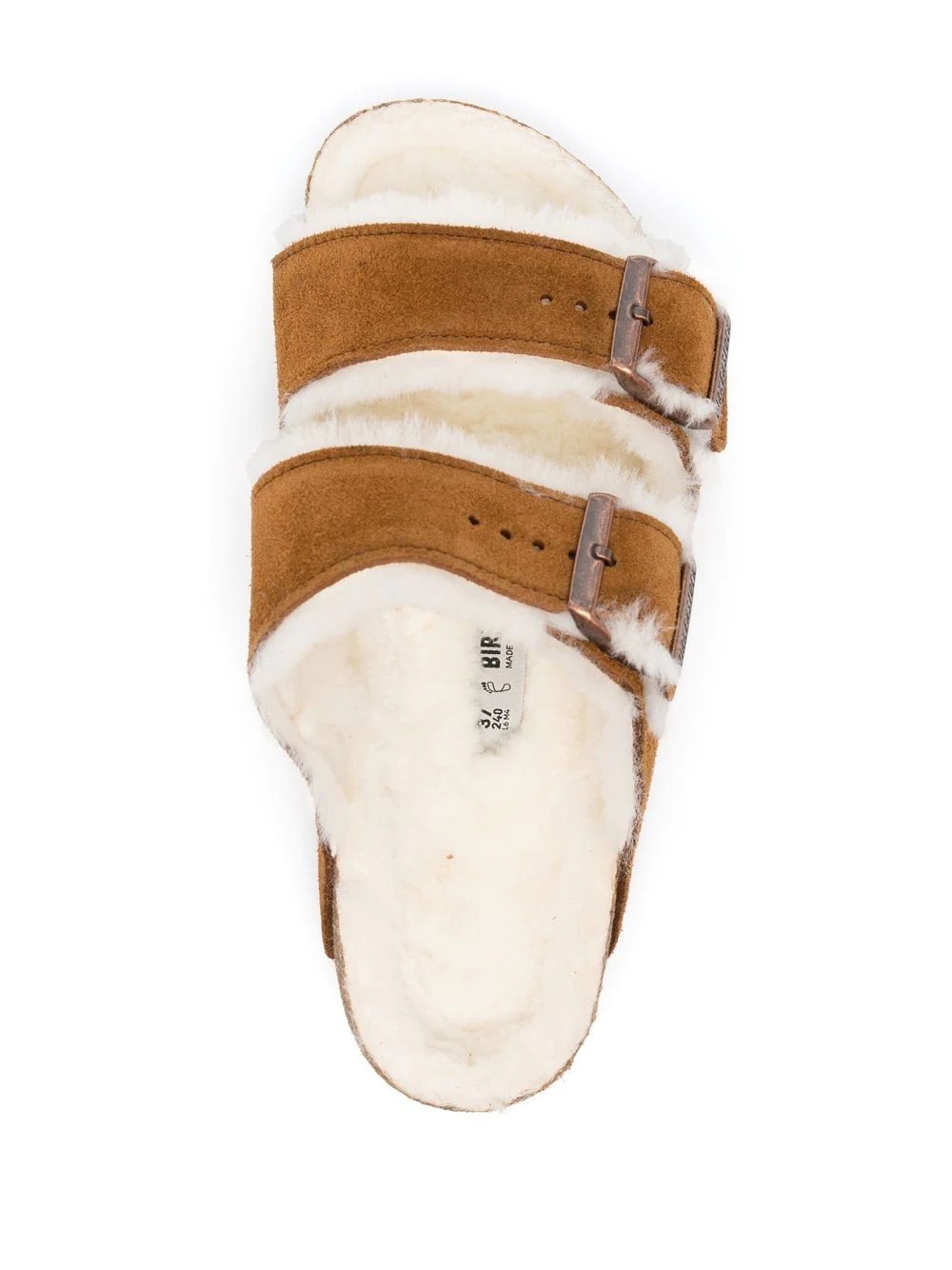 shearling-lined slip-on sandals - 4