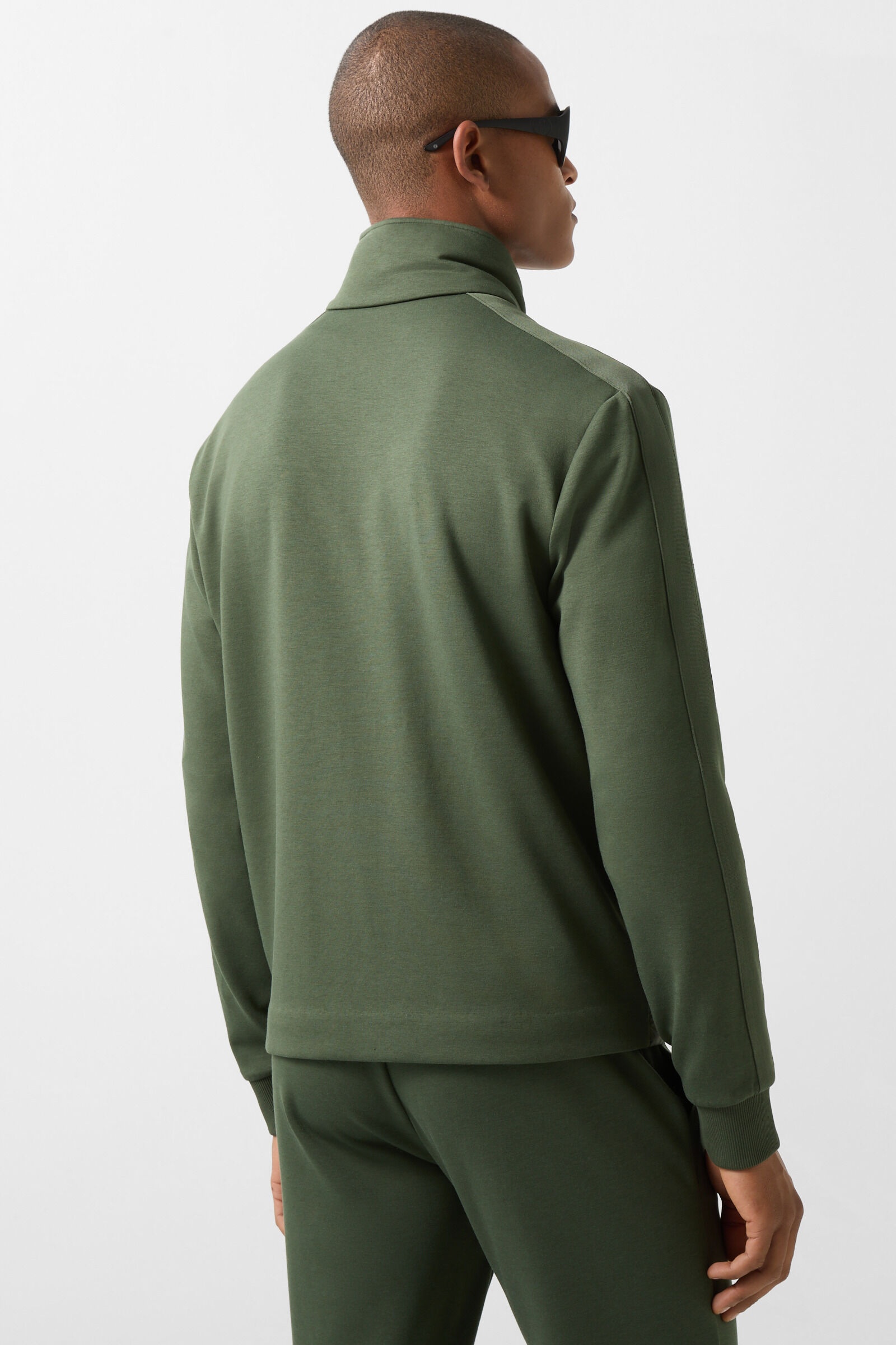 Baker Down sweatshirt jacket in Olive green - 3