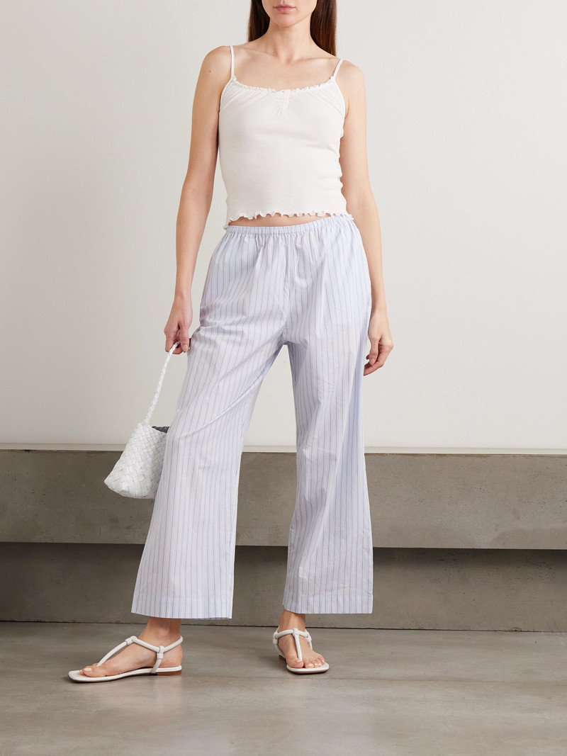 DEIJI STUDIOS Flounce Shirred Cotton And Wool-blend Top outlook