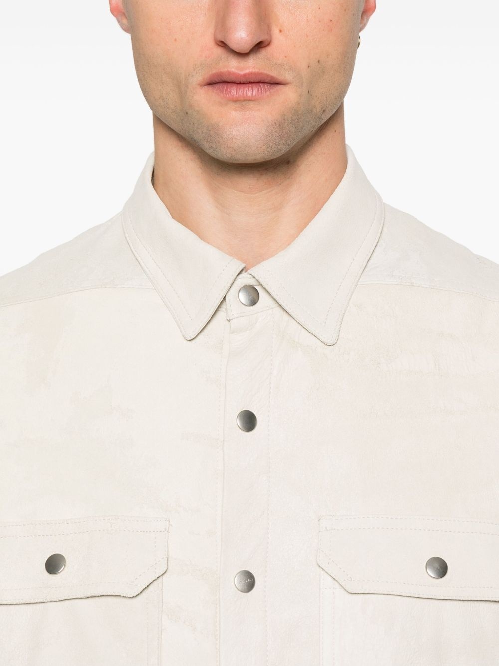 leather overshirt - 5