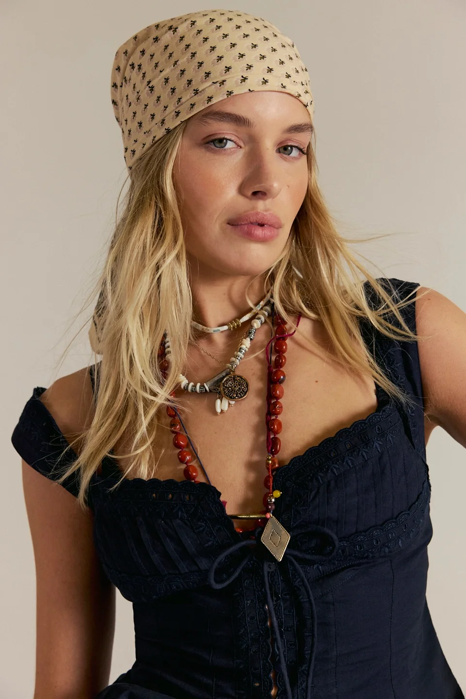 Lotus Paisley Print Bandana - 1