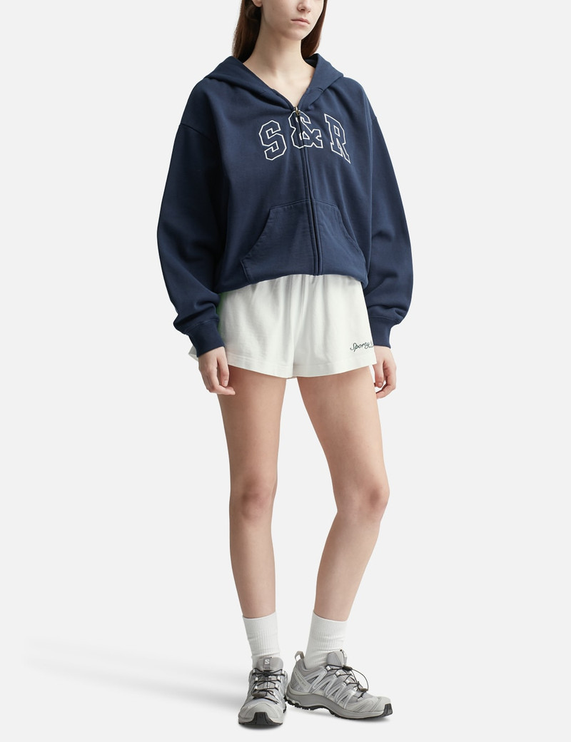 Sporty & Rich SYRACUSE EMBROIDERED DISCO SHORT outlook